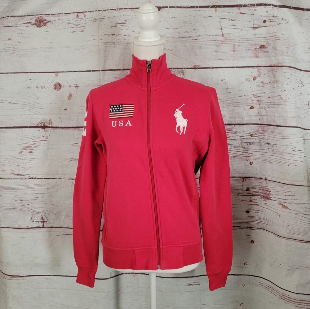 Ralph Lauren Big Pony Zip Up Sweatshirt Size Med
